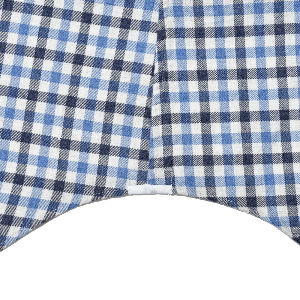 GLANSHIRT（グランシャツ） ウォッシュドコットンネルタッターソールチェックワイドカラーシャツ 21402