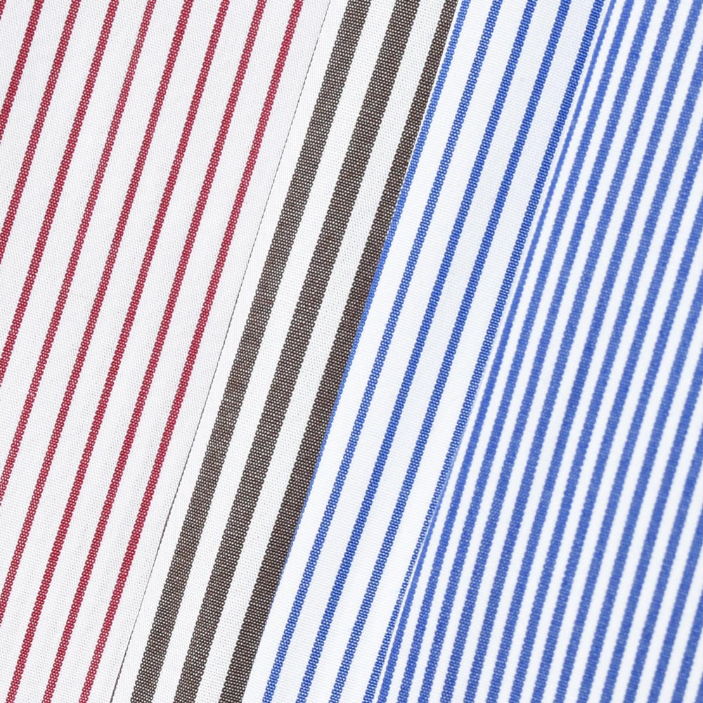 GLANSHIRT（グランシャツ） ウォッシュドコットンブロードストライプセミワイドカラーシャツ 21413