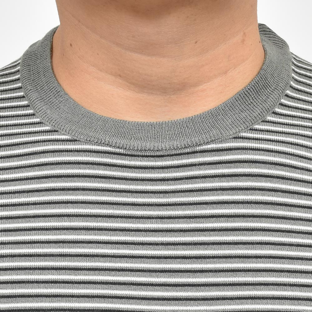 ZANONE（ザノーネ） ハイゲージウールダブルボーダークルーネックニットGIRO/SLIM FIT/810104/ZN223/25406