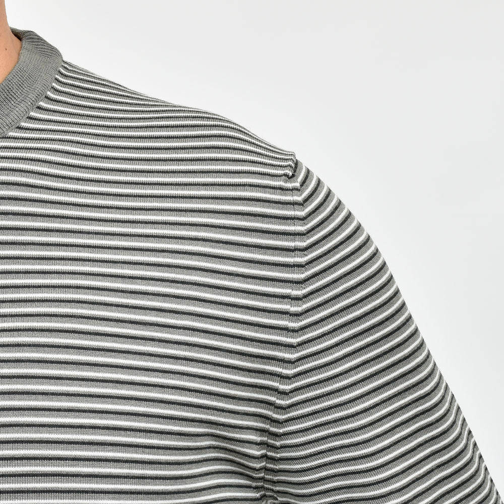 ZANONE（ザノーネ） ハイゲージウールダブルボーダークルーネックニットGIRO/SLIM FIT/810104/ZN223/25406