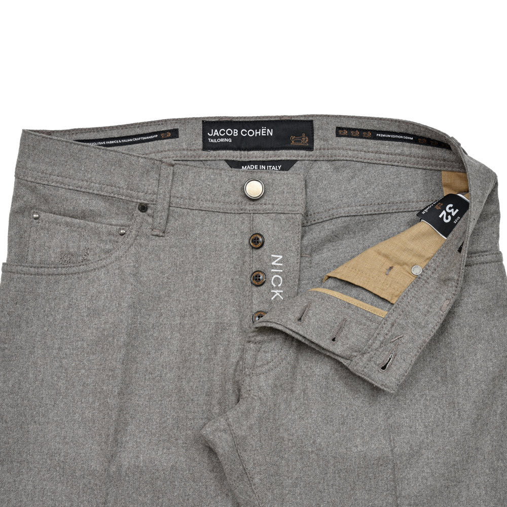 JACOB COHEN（ヤコブコーエン） NICKニック PREMIUM EDITION ウールフランネルストレッチスリムテーパードパンツ 226-22374