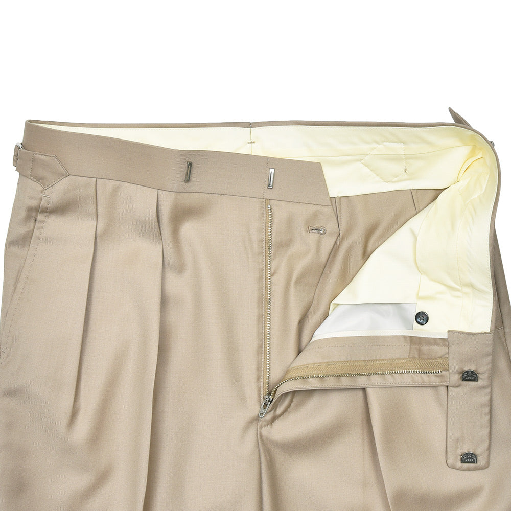 Fumiya Hirano THE TROUSERS フミヤヒラノトラウザーズ DORMEUIL ウール ツイル サイドアジャスター 2インプリーツ ドレスパンツ REGENT
