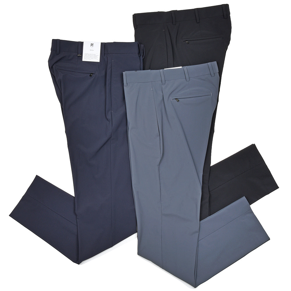 PT TORINO ピーティー トリノ Active ナイロン ストレッチ ノープリーツ パンツ EPSILON BACK ZIP/CV16