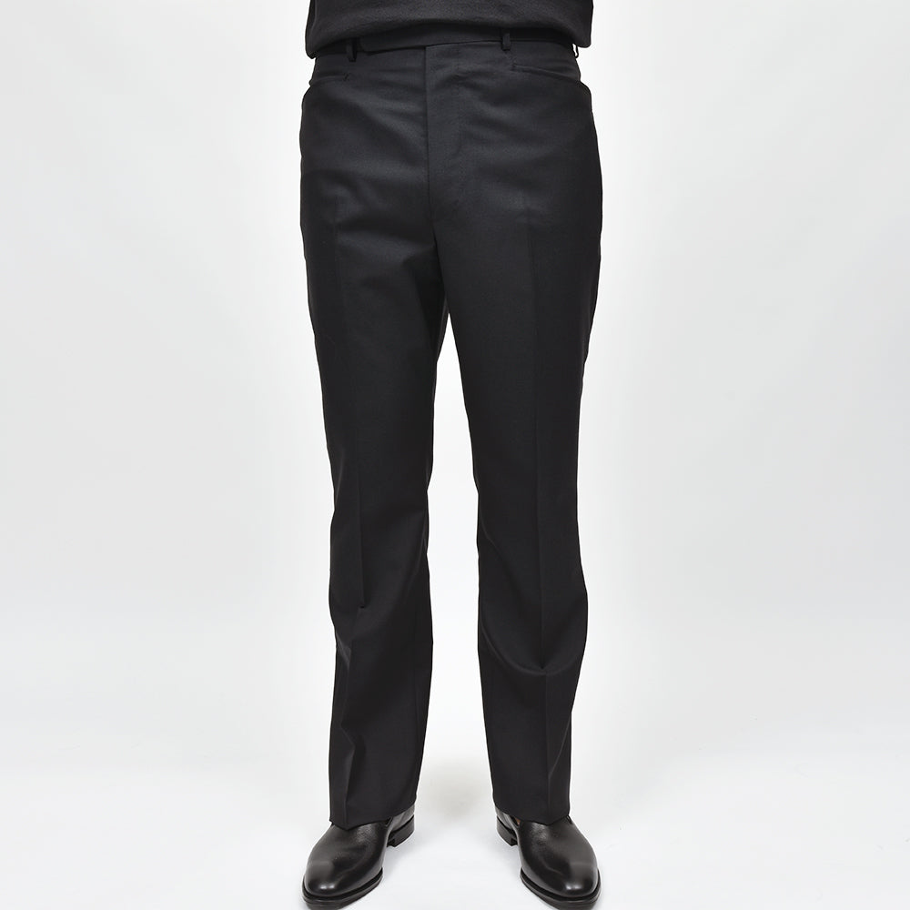 Fumiya Hirano THE TROUSERS フミヤヒラノトラウザーズ ウール トロピカル L字ポケット ノープリーツ フレアパンツ CARNABY