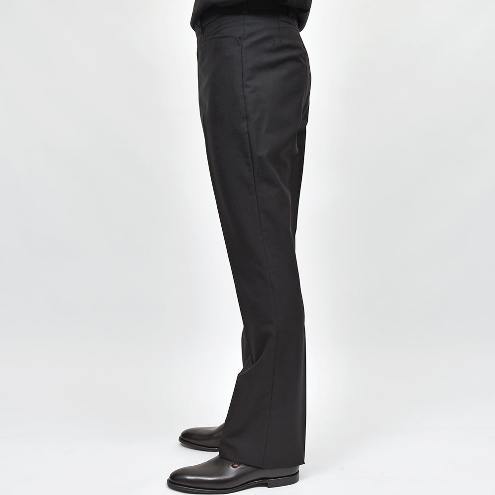 Fumiya Hirano THE TROUSERS フミヤヒラノトラウザーズ ウール トロピカル L字ポケット ノープリーツ フレアパンツ CARNABY