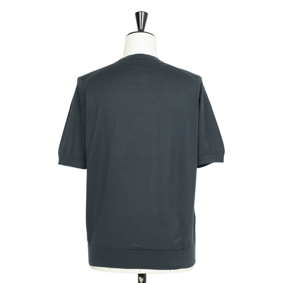 ジョンスメドレー / ハイゲージ シーアイランドコットン ニット クルーネック Tシャツ / ネイビーグレー