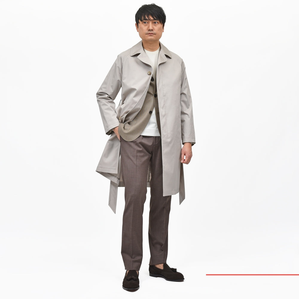 TAGLIATORE（タリアトーレ） SALOMONサロモン ストレッチコットンライトギャバジンベルテッドバルカラーコート 600010