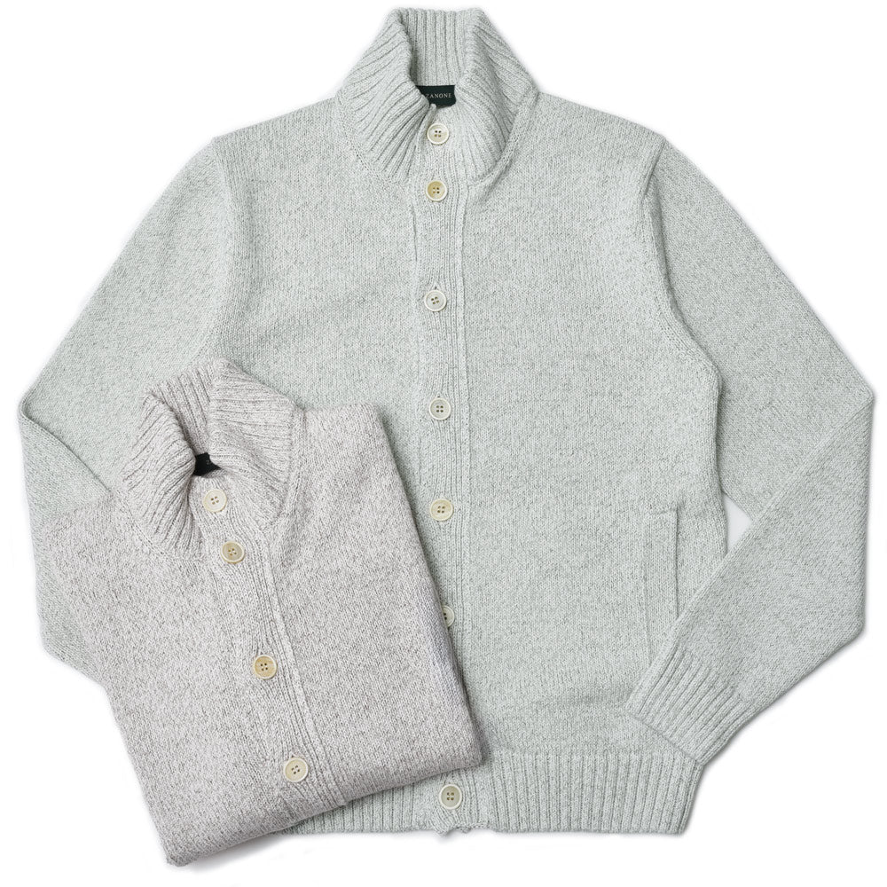 ZANONE（ザノーネ） 5ゲージソフトコットンメランジスタンドカラーニットカーディガン CHIOTO/SLIM FIT/810100/ZN376/35603