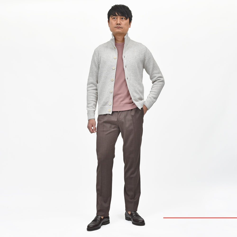 ZANONE（ザノーネ） 5ゲージソフトコットンメランジスタンドカラーニットカーディガン CHIOTO/SLIM FIT/810100/ZN376/35603