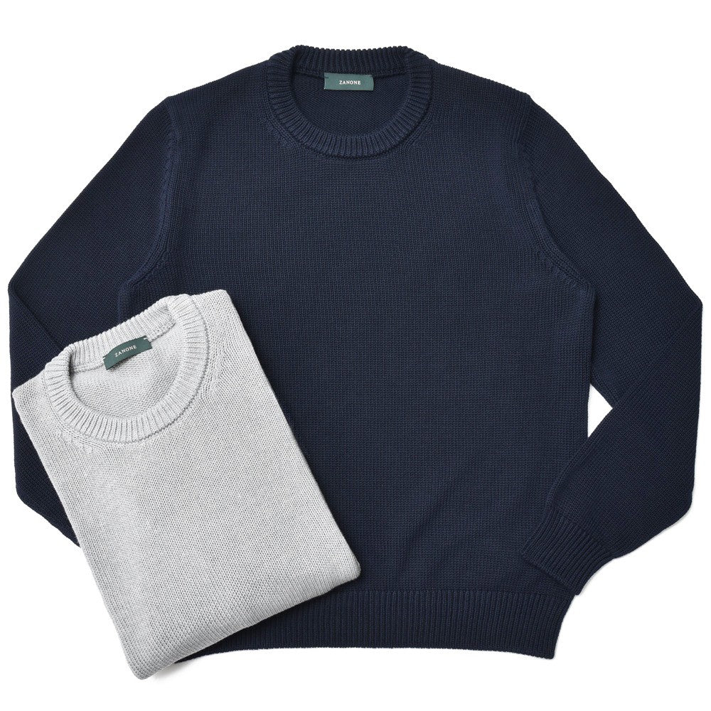 ZANONE（ザノーネ） 5ゲージソフトコットンクルーネックニット GIRO/SLIM FIT/810104/ZN392/35403