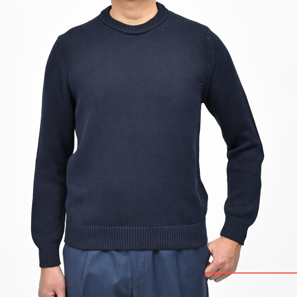 ZANONE（ザノーネ） 5ゲージソフトコットンクルーネックニット GIRO/SLIM FIT/810104/ZN392/35403