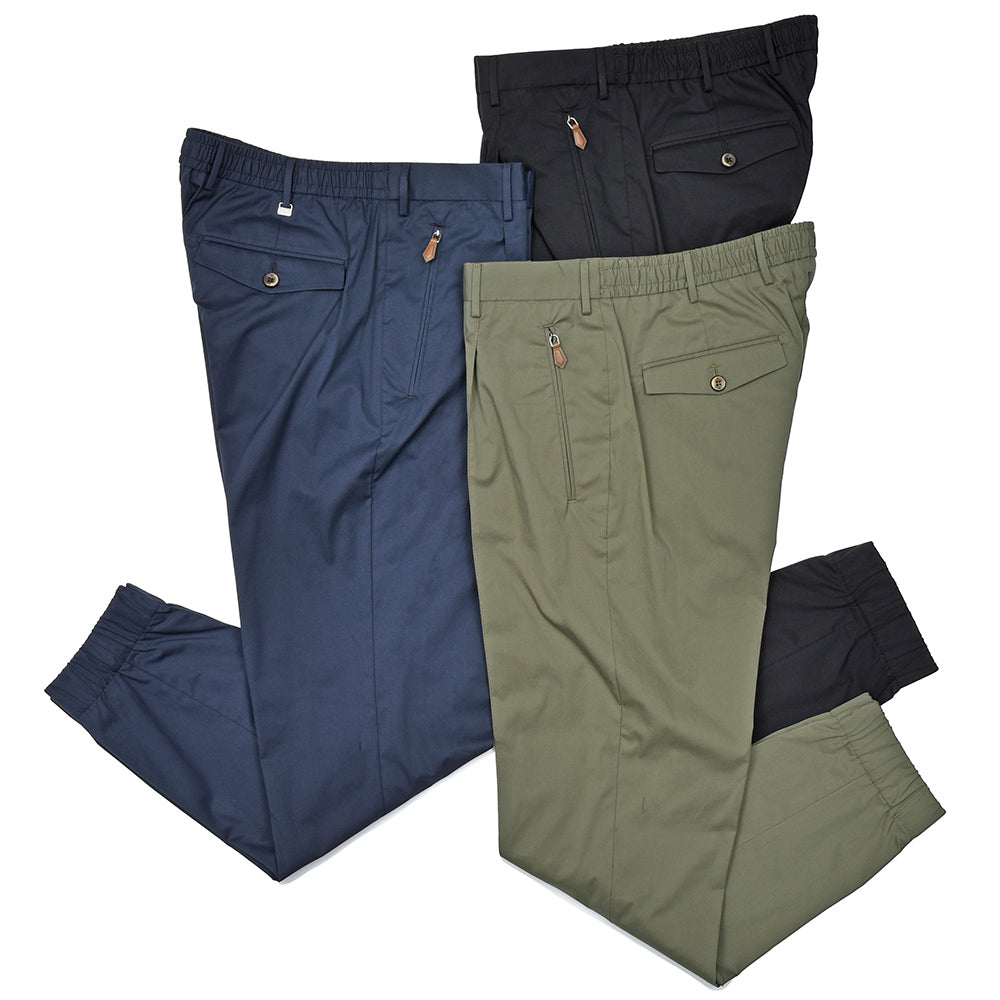 PT TORINO ピーティー トリノ NEW BERLIN スーパーライトテクノポプリン コットンナイロンストレッチ 1プリーツ ハーフシャーリング リブパンツ SOFT FIT/VD05