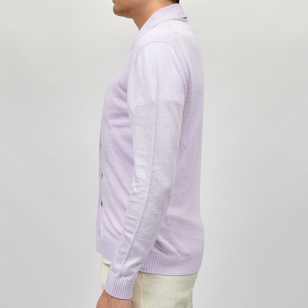 Settefili Cashmere セッテフィーリ カシミア リネン コットン ショールカラー ハイゲージ ニットカーディガン