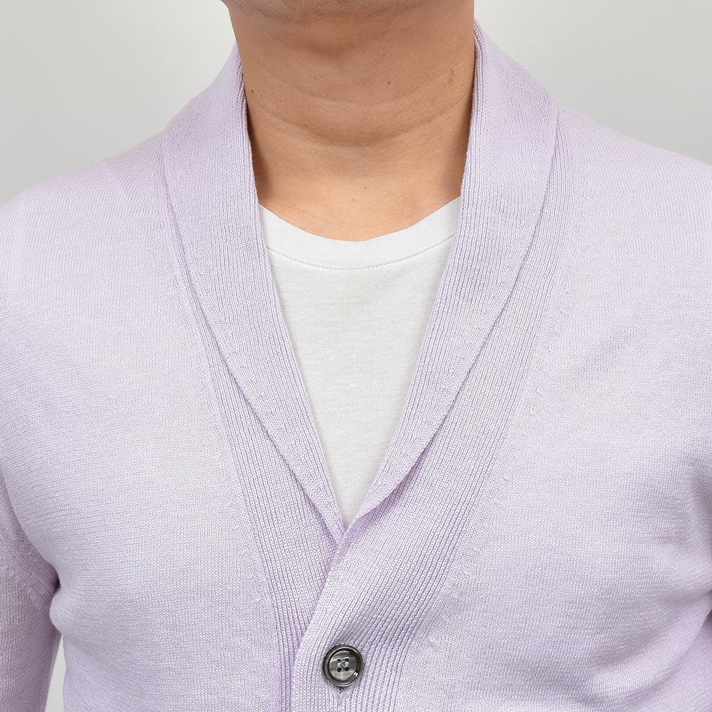 Settefili Cashmere セッテフィーリ カシミア リネン コットン ショールカラー ハイゲージ ニットカーディガン