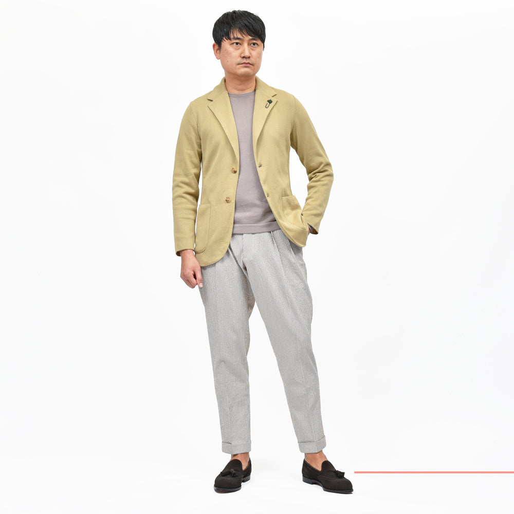 LARDINI（ラルディーニ） オーガニックコットンミラノリブニットジャケット JALJM56/ES64000
