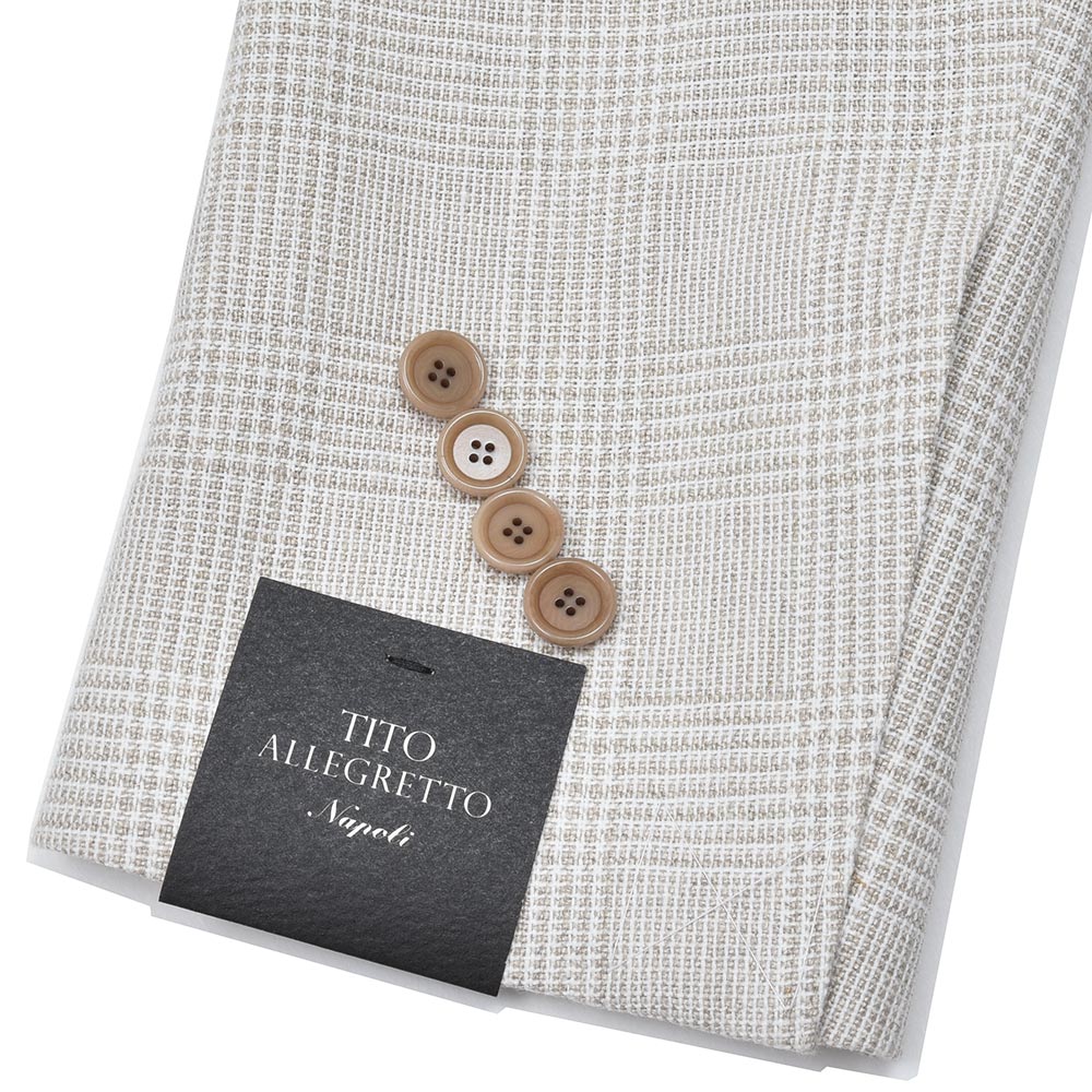 TITO ALLEGRETTO ティト アレグレット リネン コットン グレンチェック シングル3Bジャケット