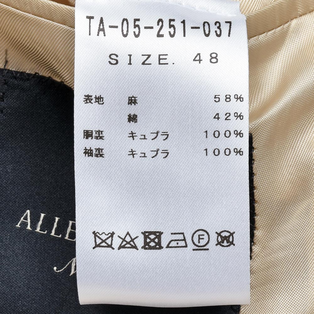 TITO ALLEGRETTO ティト アレグレット リネン コットン グレンチェック シングル3Bジャケット