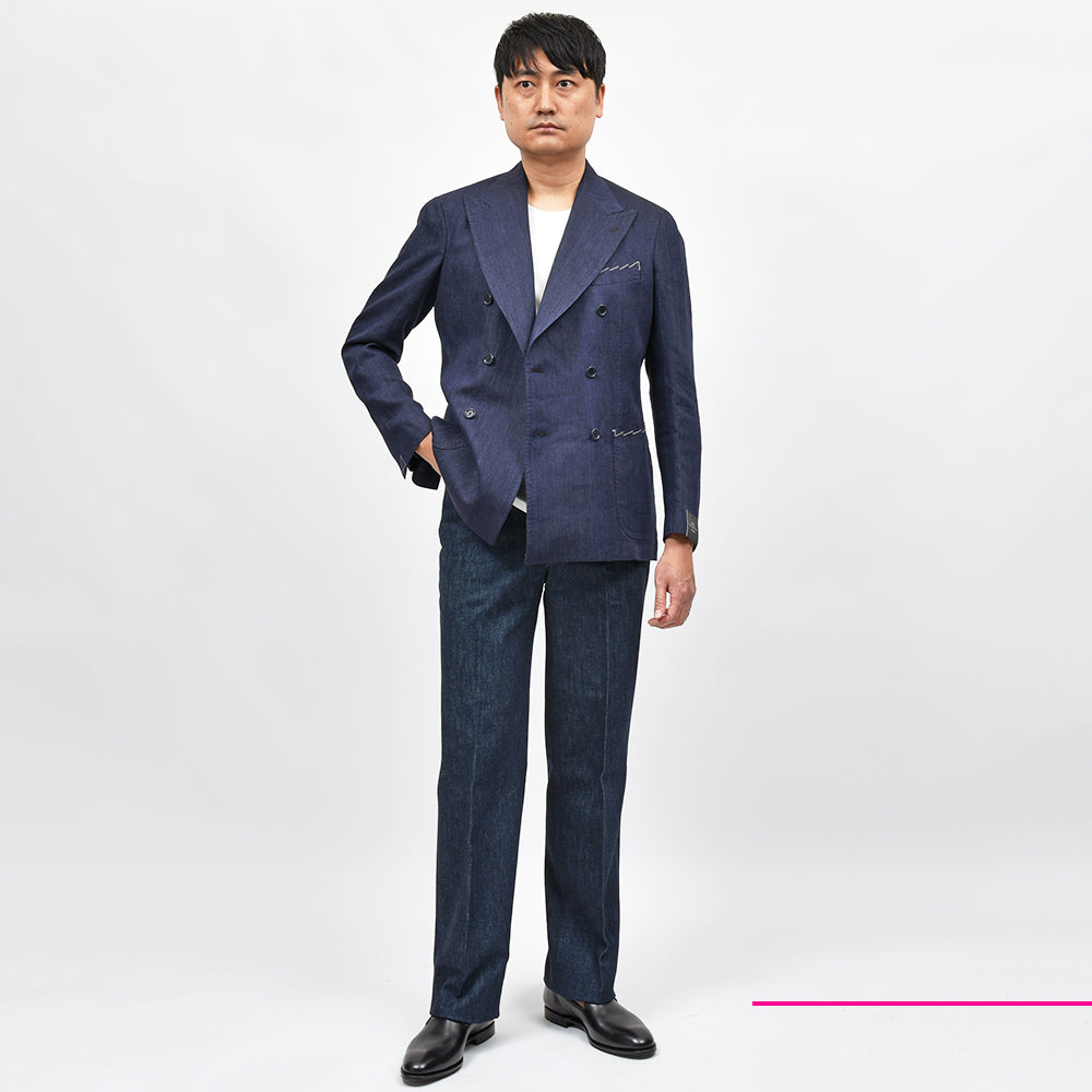 TITO ALLEGRETTO ティト アレグレット リネン ヘリンボーン ダブル6Bジャケット