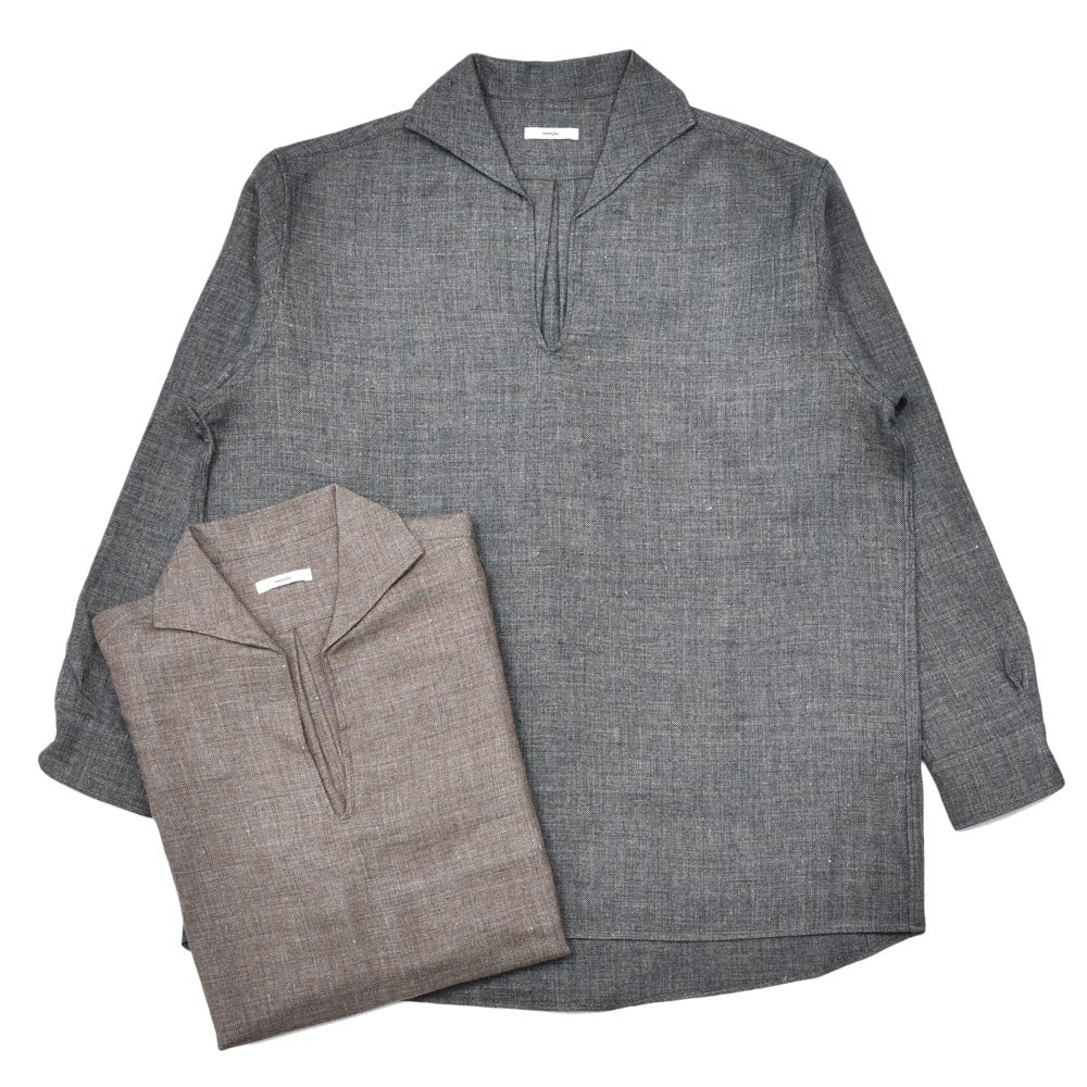 moncao（モンサオ） ウールリネンスキッパーシャツ M021357