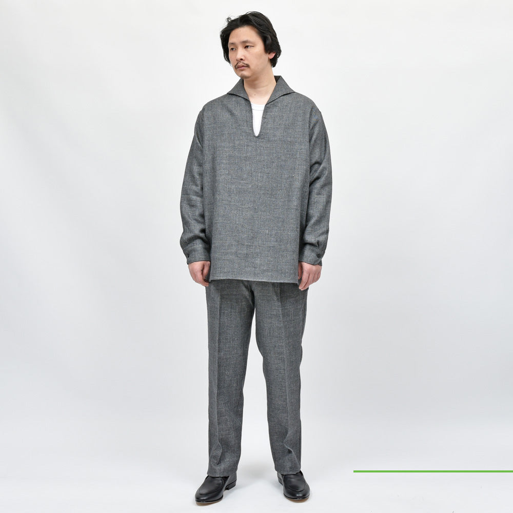 moncao（モンサオ） ウールリネンスキッパーシャツ M021357
