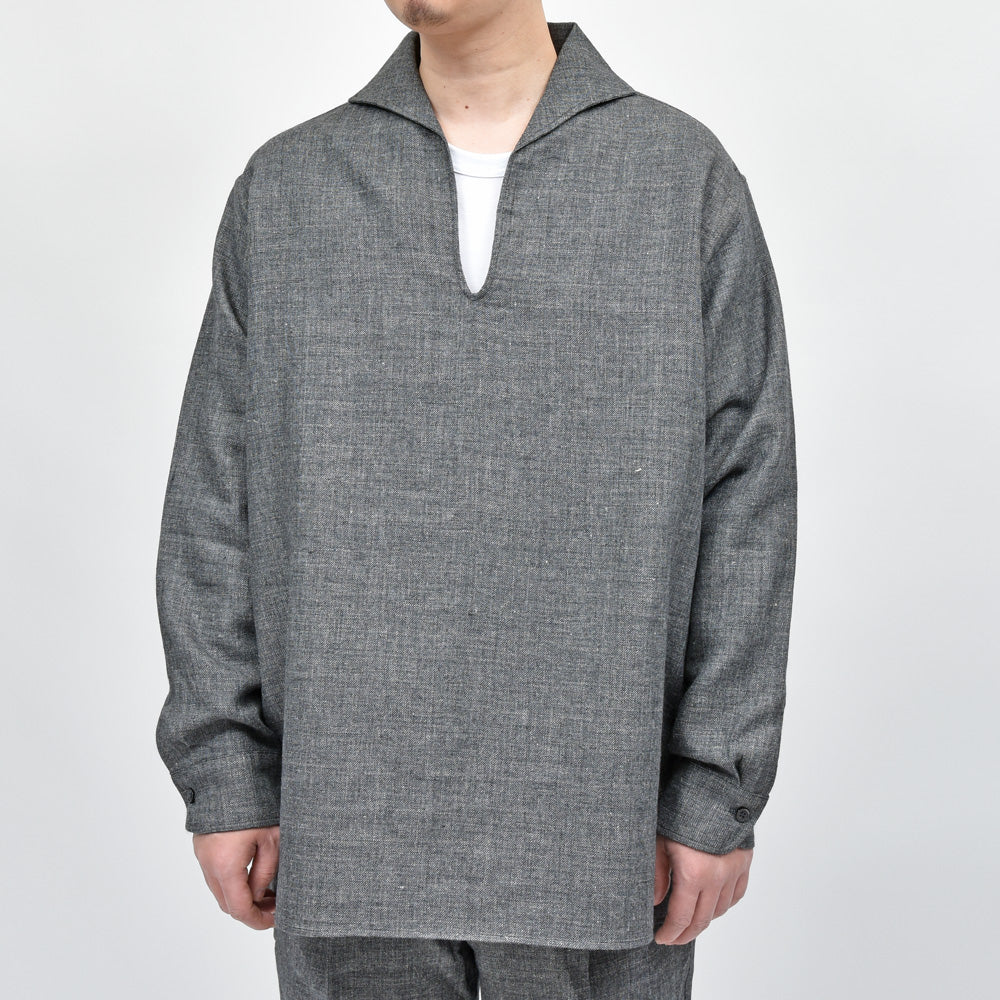 moncao（モンサオ） ウールリネンスキッパーシャツ M021357