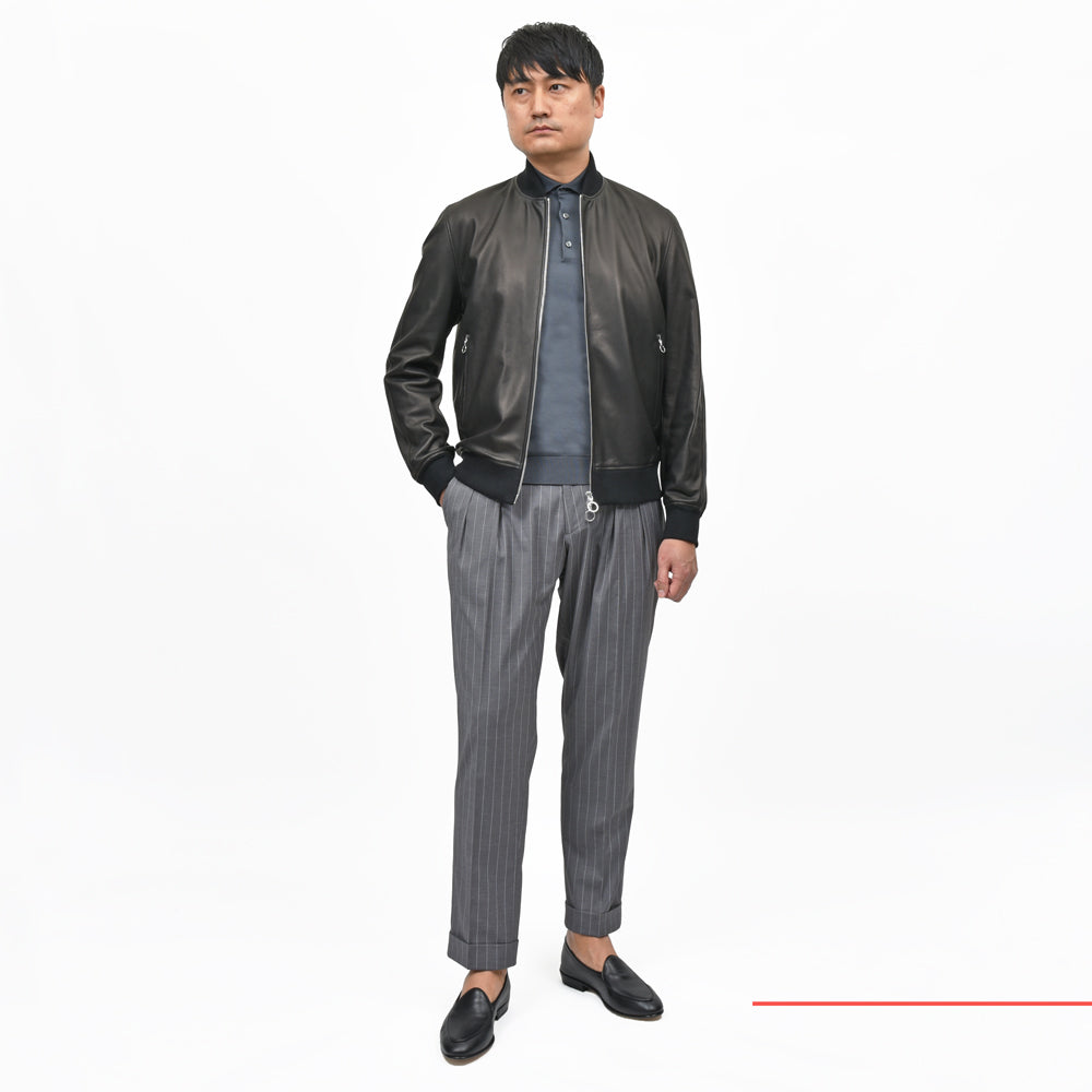 SERAPHIN（セラファン） DEAN+ZIPS ディーンジップス ラムナッパレザーボマーブルゾン 126-00