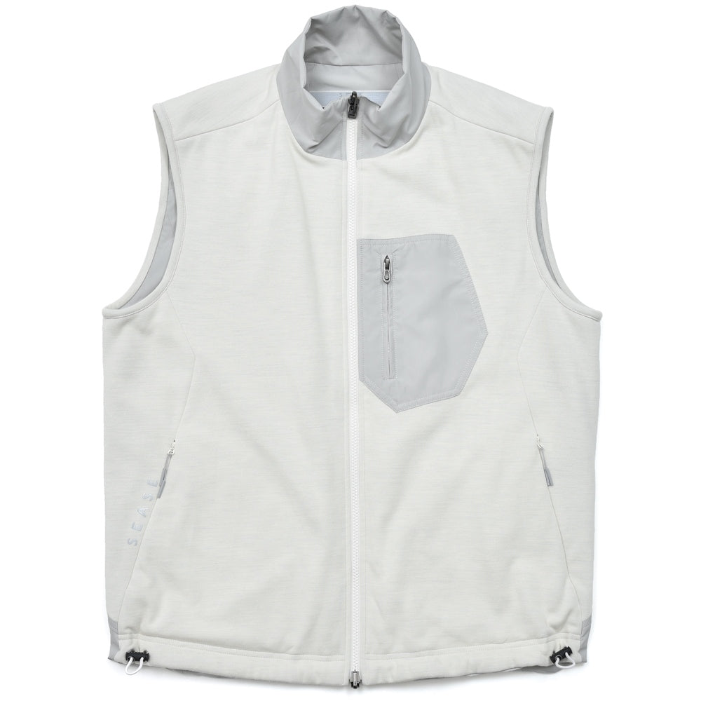 SEASE（シーズ） PADDED EXPLORER VEST ウールジャージスタンドカラーパデッドベスト OV034TJ073