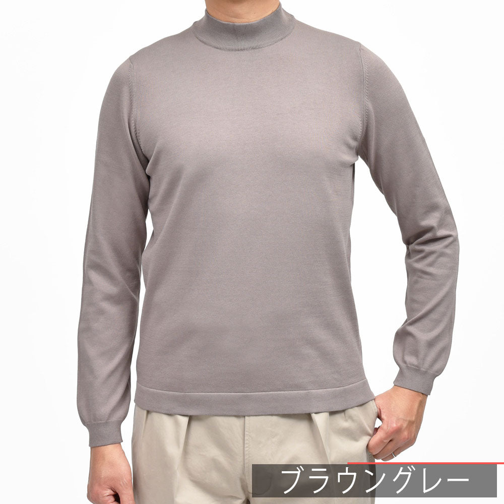 GRAN SASSO（グランサッソ） 12ゲージソフトコットンモックネックニット 58108/18120