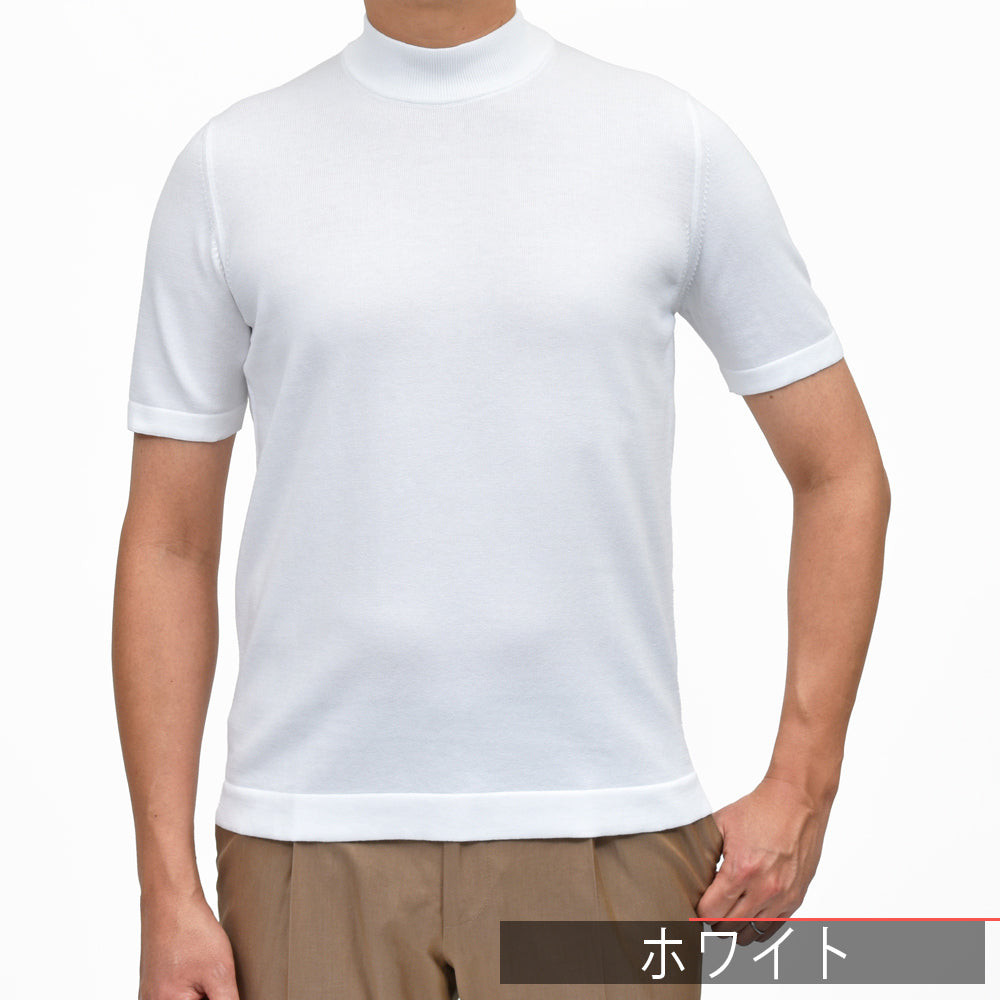 GRAN SASSO（グランサッソ） 12ゲージソフトコットンS/Sモックネックニット 58109/18120