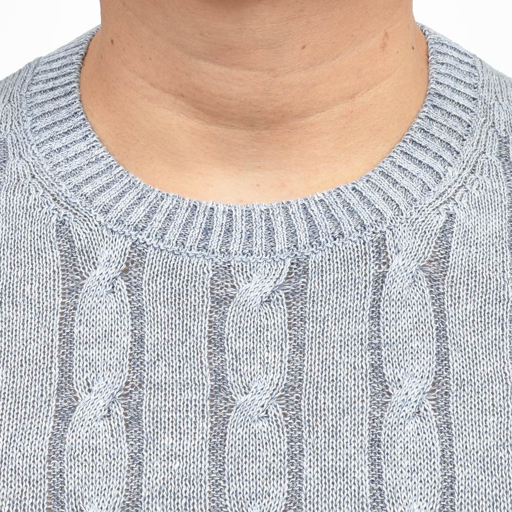 GRAN SASSO（グランサッソ） リネンコットンケーブルクルーネックニット 23180/18639