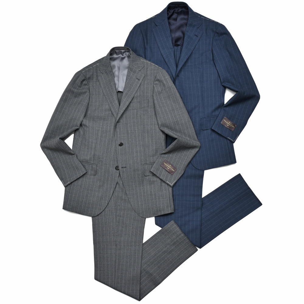 guji（グジ） ウールトロピカルピンストライプ3B1プリーツスーツ (MADE BY RING JACKET / VITALE BARBERIS CANONICOファブリック使用)【春/夏】1