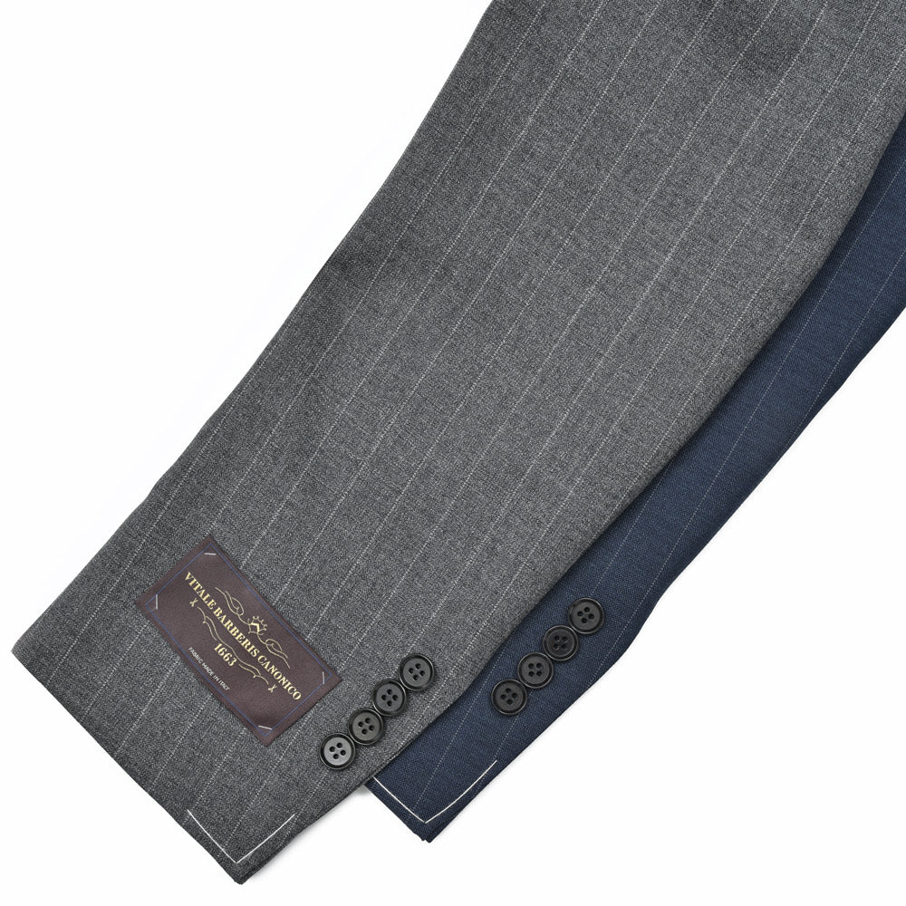 guji（グジ） ウールトロピカルピンストライプ3B1プリーツスーツ (MADE BY RING JACKET / VITALE BARBERIS CANONICOファブリック使用)【春/夏】1