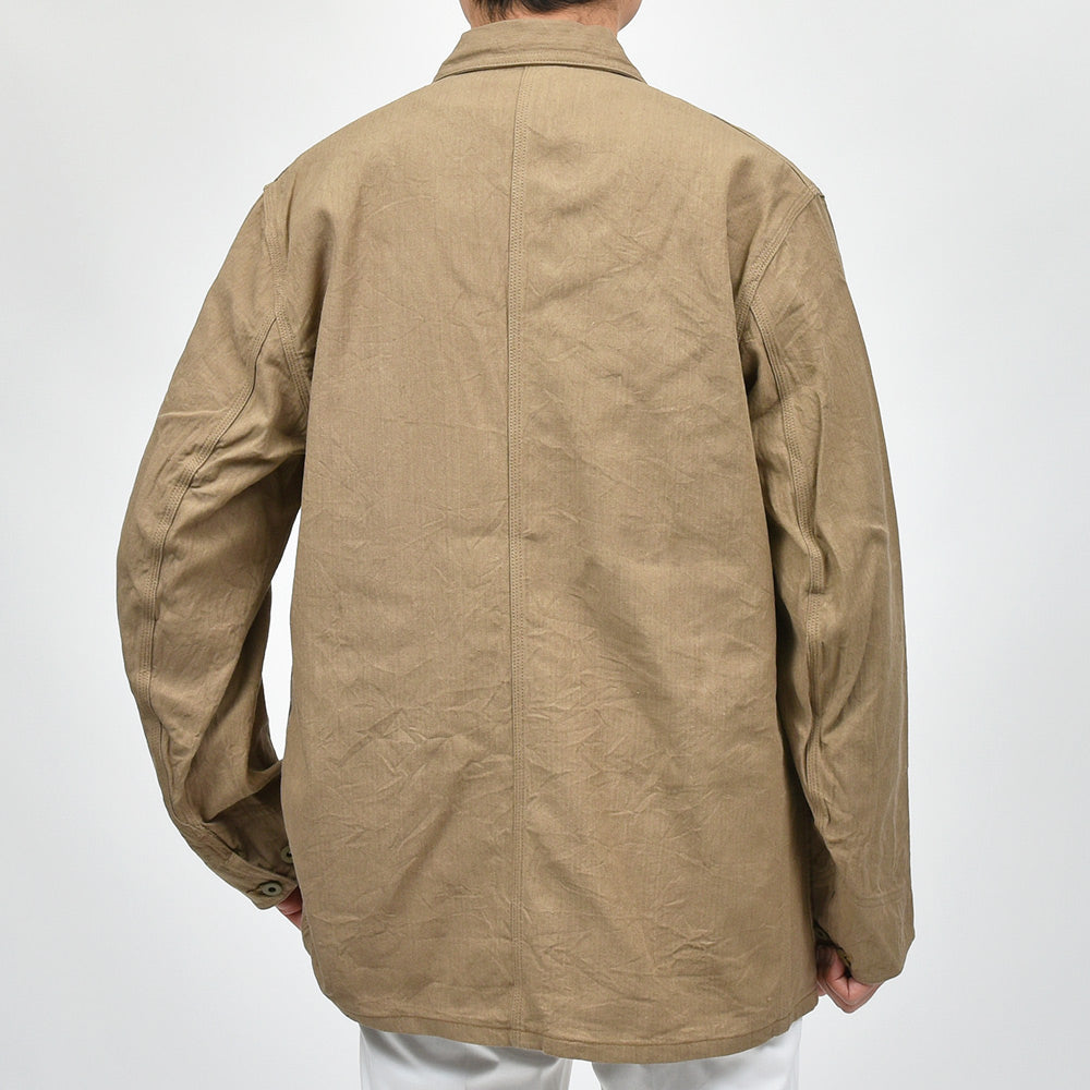 COHERENCE コヒーレンス JACKSON リネン コットン LINEN/COTTON CHEVRON ワークジャケット