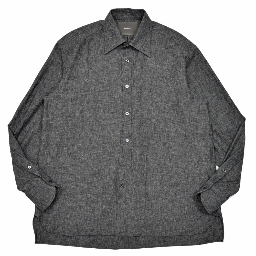 la favola（ラファーヴォラ） リネンコットンシャンブレーシャツ BIG SHIRT S10