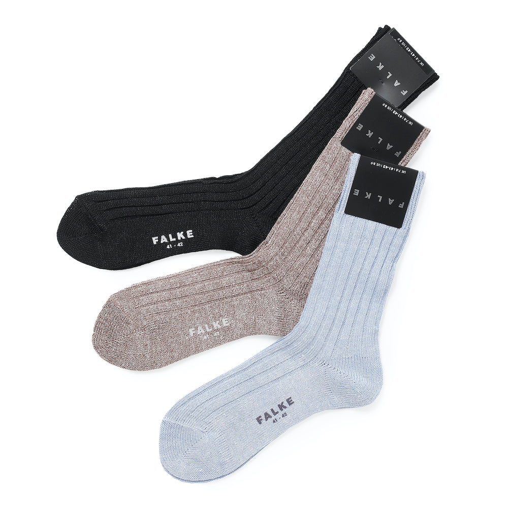 ファルケ / 《2サイズ》LINEN-COTTONブレンド リブソックス/12597