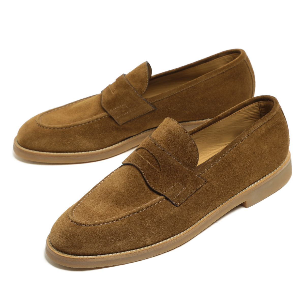 バレット / カーフスエードレザー  ホールカット コイン ローファー / 221U021.59 / LIGHT CASHMERE OAK ブラウン