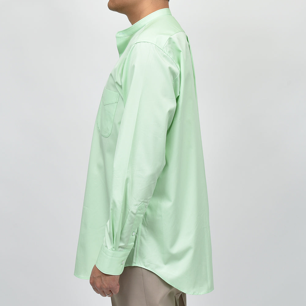 APPLETREES アップルツリーズ OPEN TRAVELER SHIRTS コットン ポプリン バンドカラーシャツ
