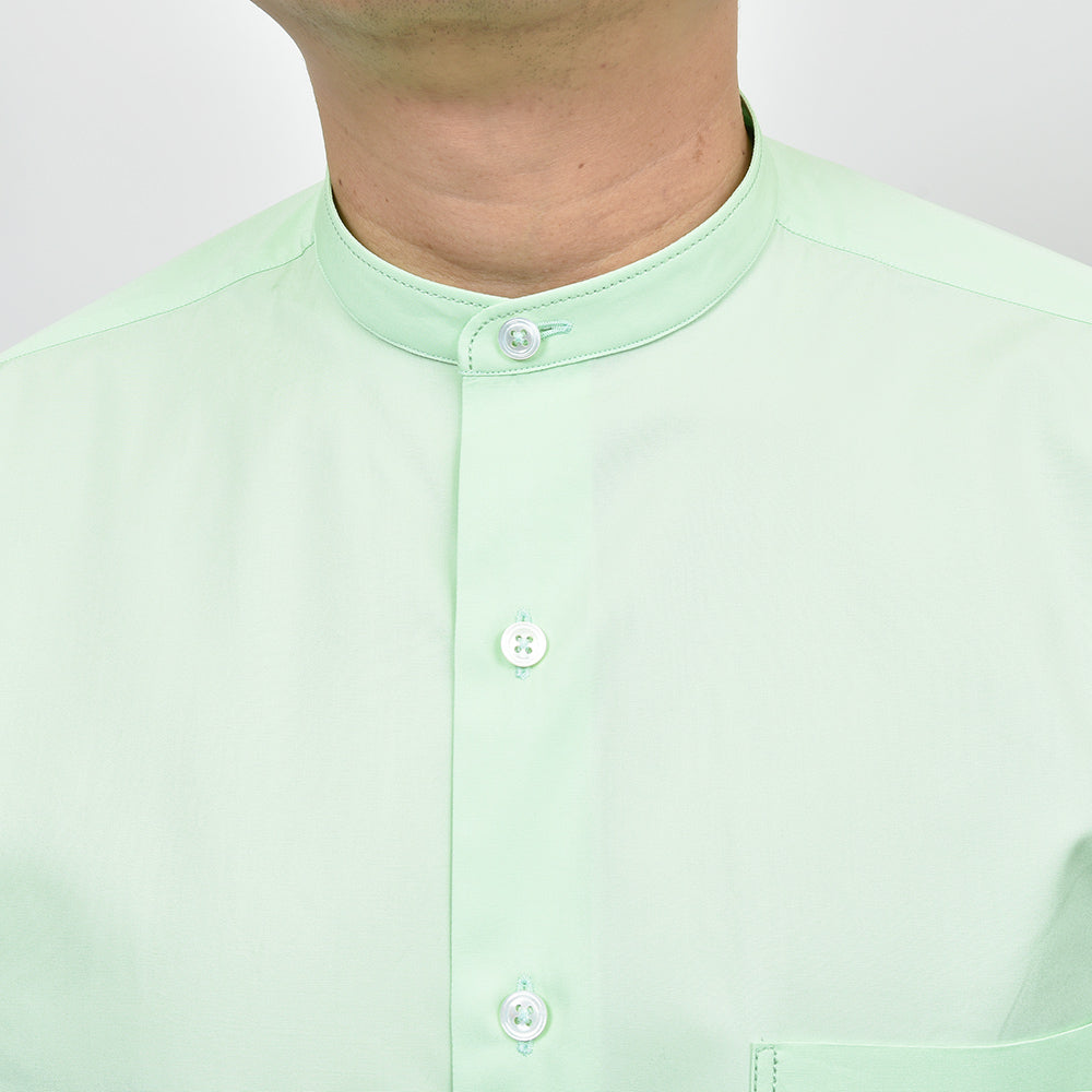 APPLETREES アップルツリーズ OPEN TRAVELER SHIRTS コットン ポプリン バンドカラーシャツ