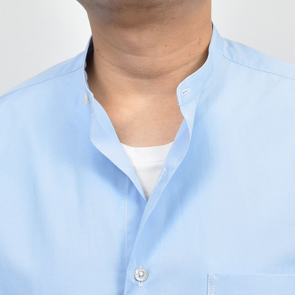 APPLETREES アップルツリーズ OPEN TRAVELER SHIRTS コットン ポプリン バンドカラーシャツ