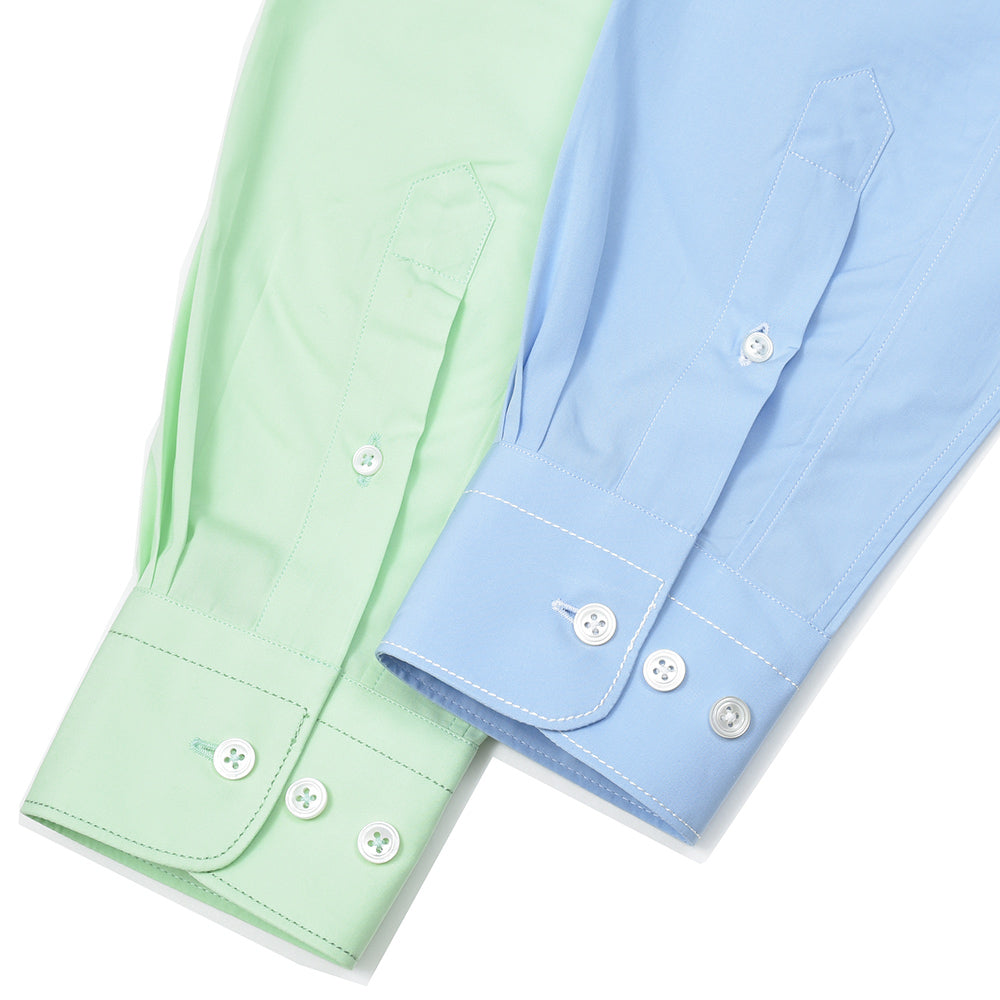 APPLETREES アップルツリーズ OPEN TRAVELER SHIRTS コットン ポプリン バンドカラーシャツ