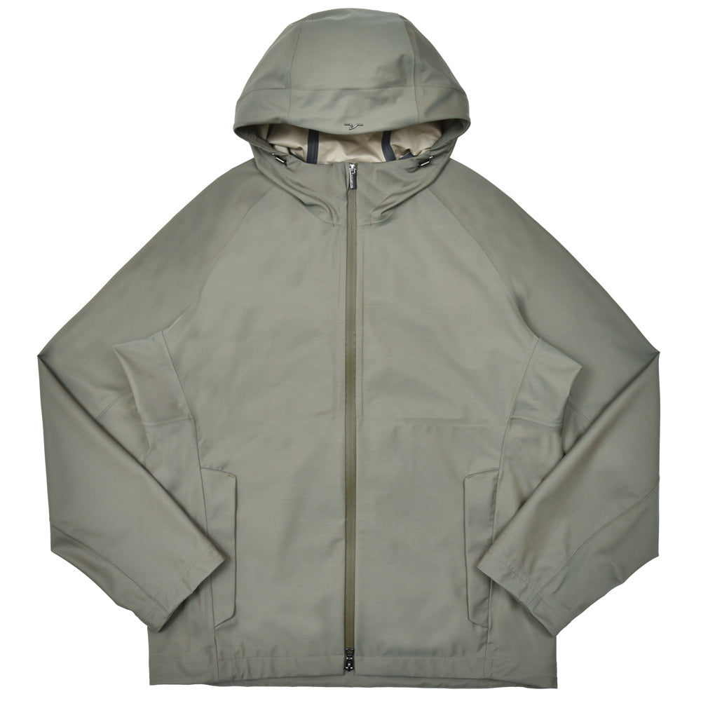 PAUL & SHARK（ポール アンド シャーク） Loro Piana Storm System ウォータープルーフウールナイロンジップフーディーブルゾン 25412440