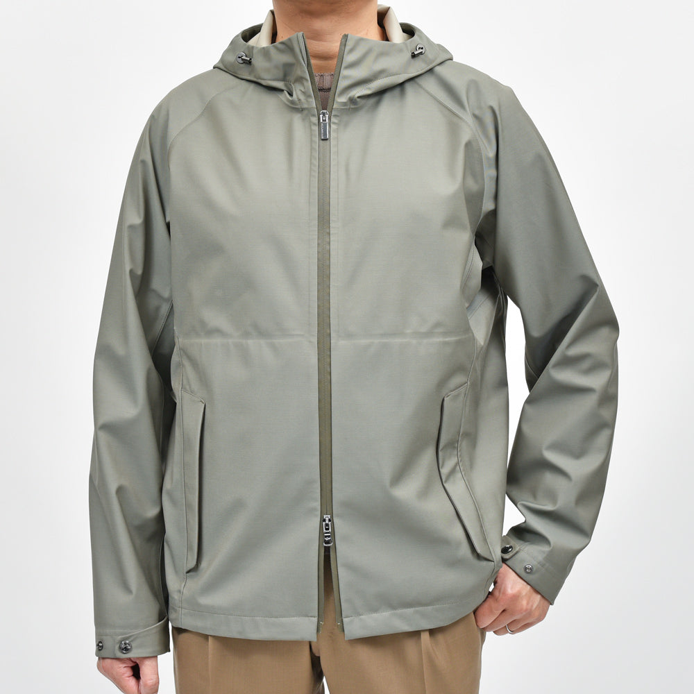 PAUL & SHARK（ポール アンド シャーク） Loro Piana Storm System ウォータープルーフウールナイロンジップフーディーブルゾン 25412440