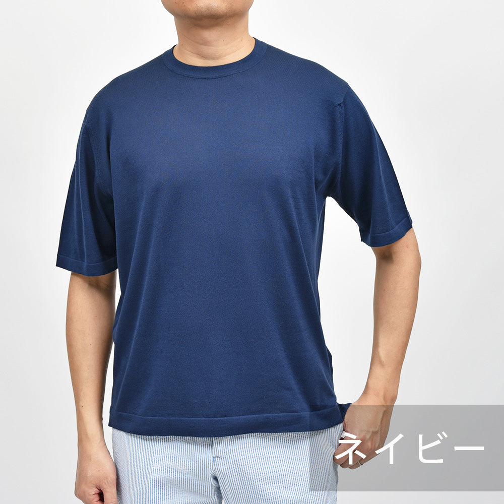 JOHN SMEDLEY ジョンスメドレー S4676 シーアイランドコットン 30ゲージ クルーネック ニットTシャツ