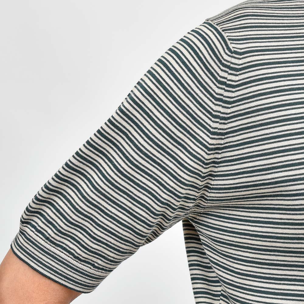 JOHN SMEDLEY ジョンスメドレー WILBUR シーアイランドコットン 30ゲージ ボーダー クルーネックニット EASY FIT