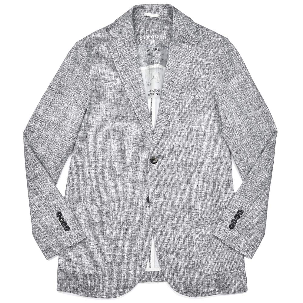 CIRCOLO 1901 チルコロ1901 コットン ストレッチ プレミアムピケ 鹿の子ジャージー リネンプリント セットアップ対応 シングル2Bジャケット