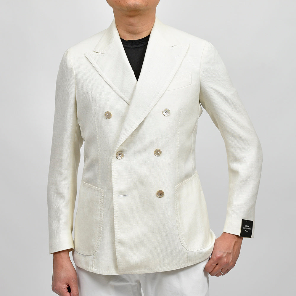 TITO ALLEGRETTO ティト アレグレット ウール シルク リネン ホップサック ダブル6Bジャケット