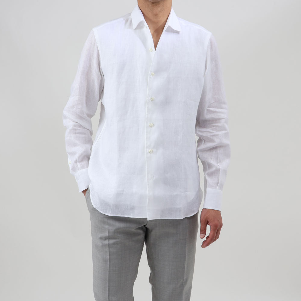 マリア・サンタンジェロ / 前身二重仕立て リネン ワンピースカラー シャツ/SLIM FIT/MARCELLO/HAWAII