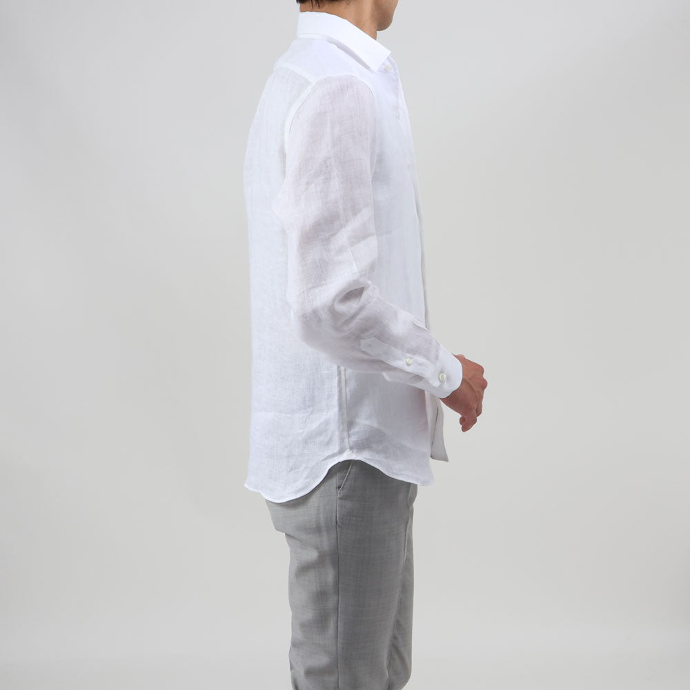 マリア・サンタンジェロ / 前身二重仕立て リネン ワンピースカラー シャツ/SLIM FIT/MARCELLO/HAWAII