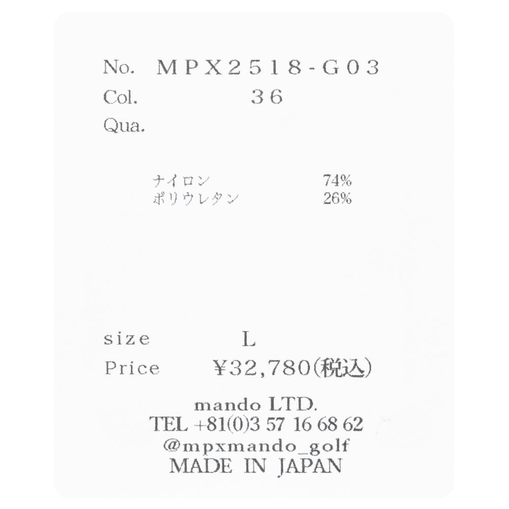 MPX mando GOLF（エムピーエックス マンド ゴルフ） guji golf別注ナイロンストレッチショーツ MPX2518G-G03 13151600037