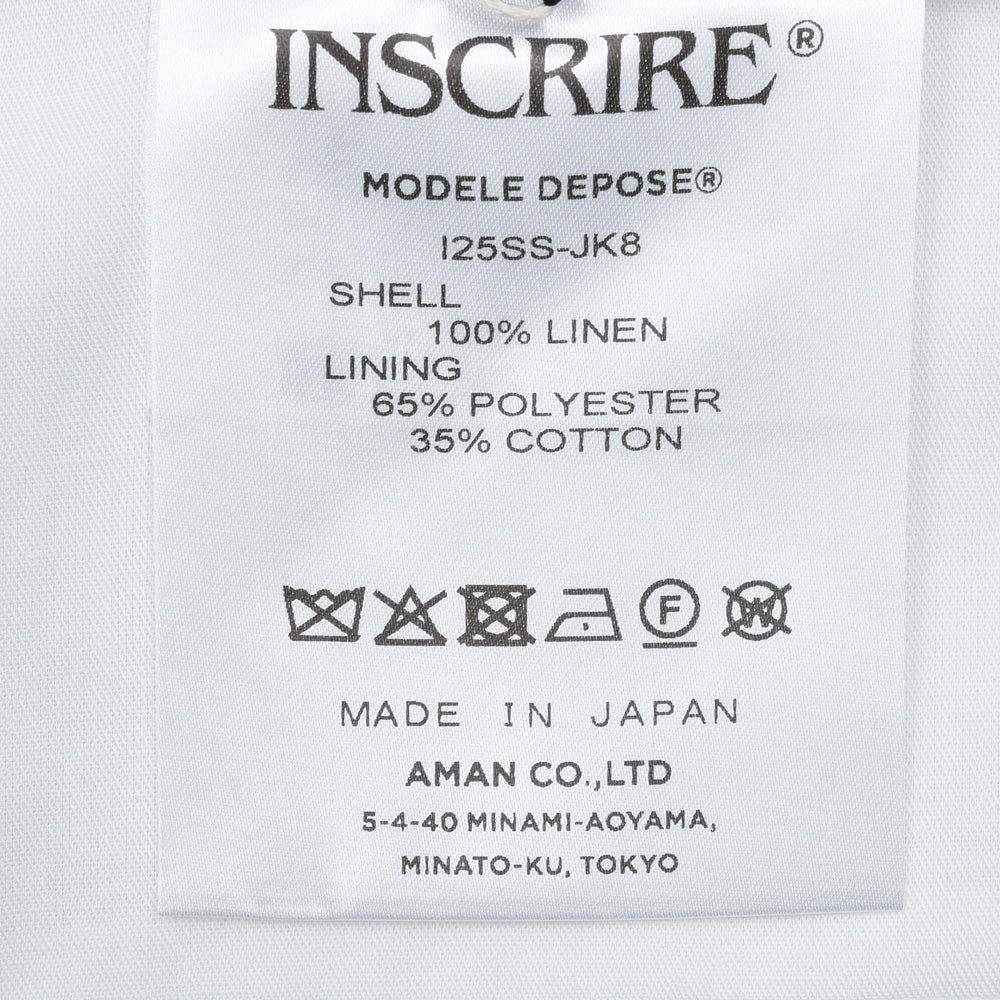 INSCRIRE(アンスクリア) JK8 リネンノースリーブジャケット
